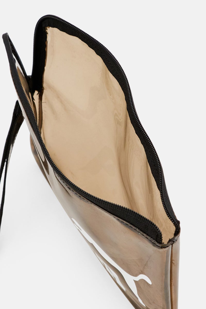 PUMA Women Brand Logo Transparent Pouch 20 H x 28 L x 1 W cm, Black  - Image 3