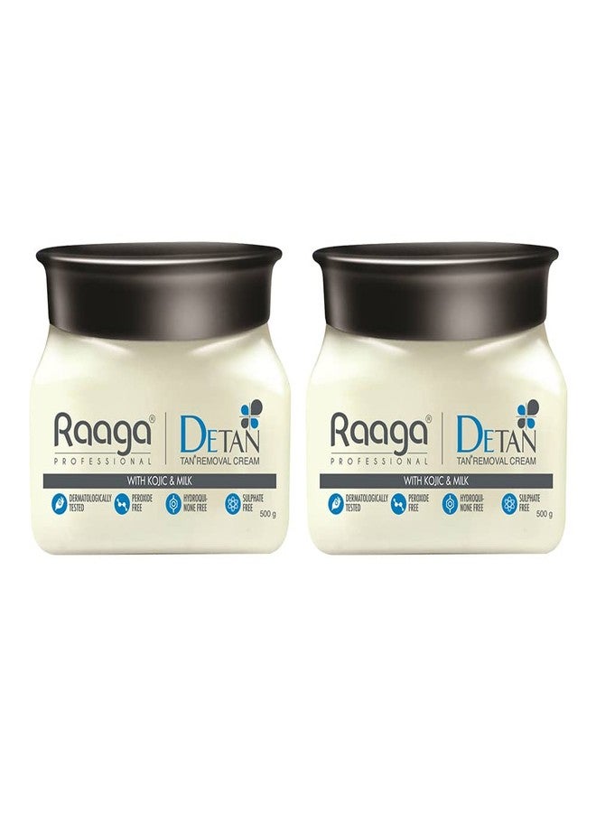 Raaga Professional De-Tan Tan removal Cream Kojic & Milk | 500 GM | Pack of 2 - Image 1