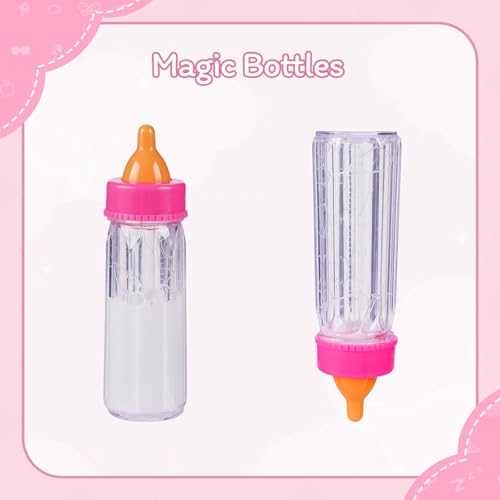 BABESIDE 13 PCS Reborn Baby Doll Accessories and Clothes Playset for 1720 Inch Dolls Feeding Caring Set with Diaper Bag Magic Bottle Pretend Play Gift for Girls Kids Birthday Christmas - Image 5