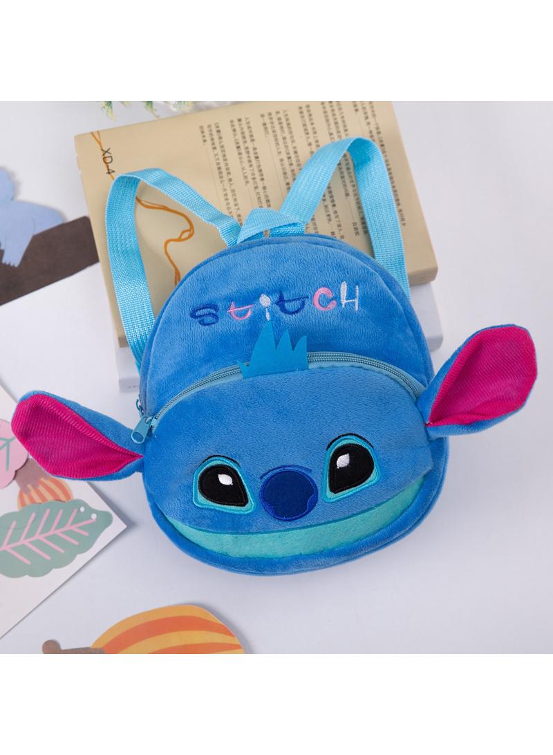 General Kids Stitch Embroidered Backpack Cartoon Plush Kindergarten Backpack 