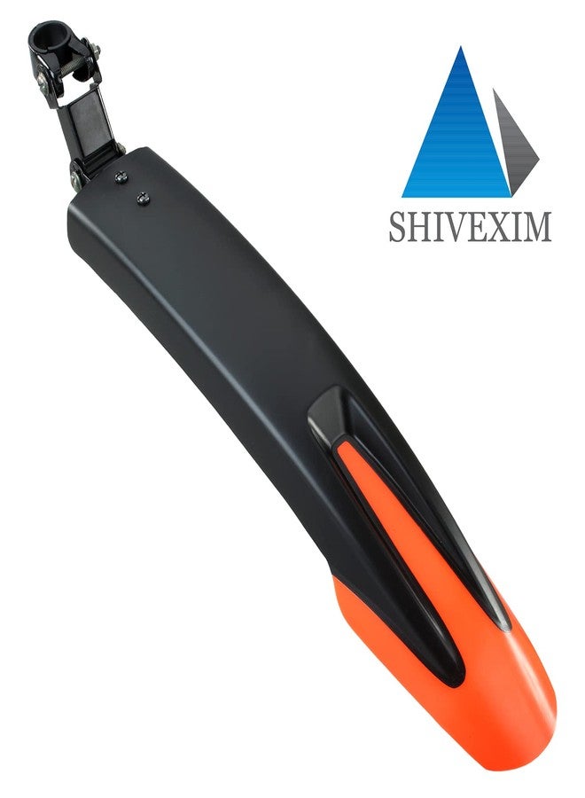ShivExim® New Unbreakable Bicycle Dual Tone Front & Rear Mudguard with Steel Clamp Full Length (Orange) - Image 4