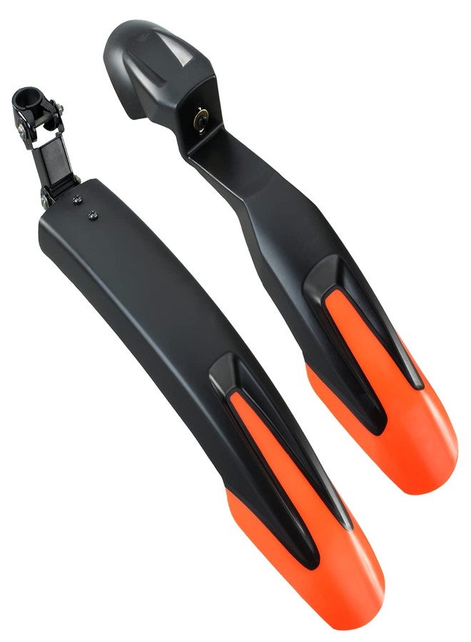 ShivExim® New Unbreakable Bicycle Dual Tone Front & Rear Mudguard with Steel Clamp Full Length (Orange) - Image 1