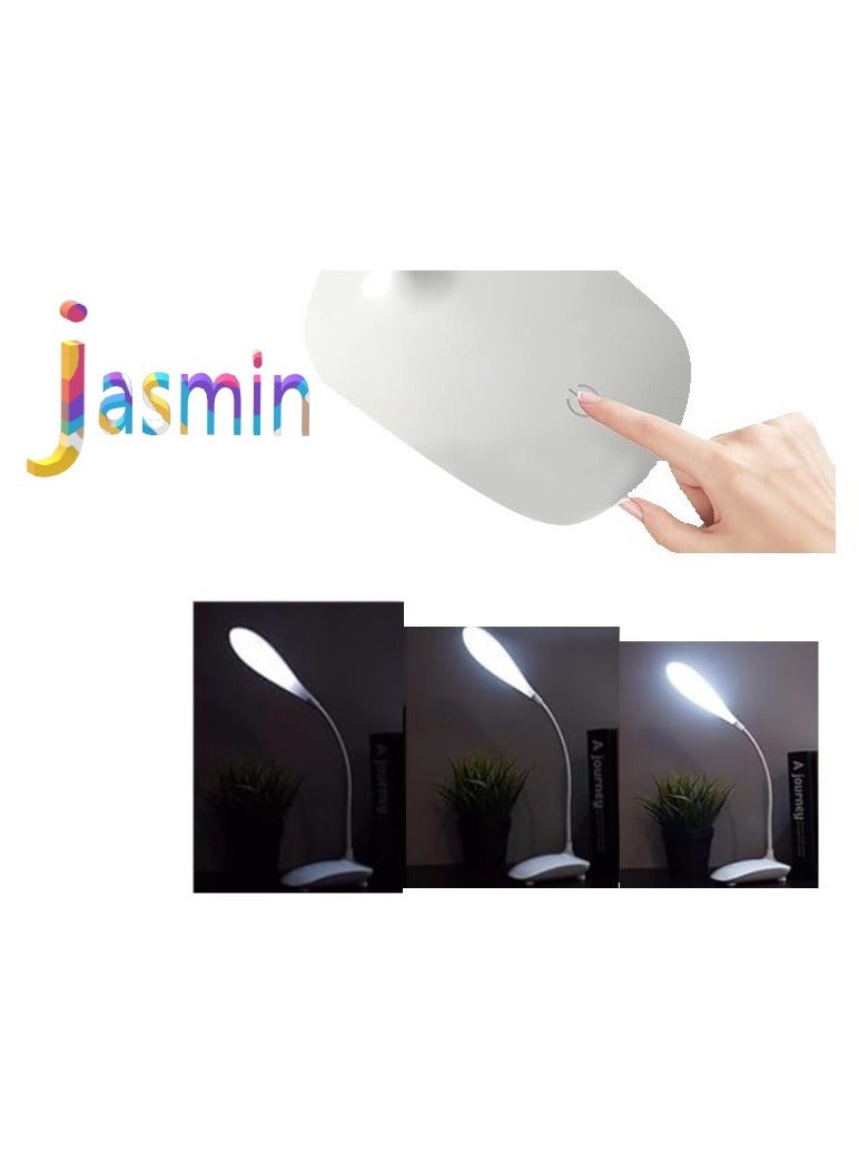 مصباح مكتبي LED -   اباجوره تاتش USB قابله لإعادة الشحن  لحماية العين باللون الأبيض 3 مستويات - Image 3