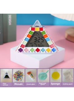 Handmade Diy Material Bag Mosaic Alarm Clock Clock Children's Educational Toys Suit Creative Desktop Ornaments 3-Color:Triangular Colorful Alarm Clock Material Pack