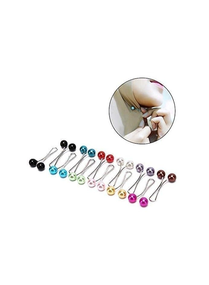 Sky Shine 12PCS Premium Hijab Pins – Crystal & Pearl Brooch Pins for Scarves, Headscarves, Shawls, Wedding Dresses & Abayas – Decorative Safety Clips - Image 2
