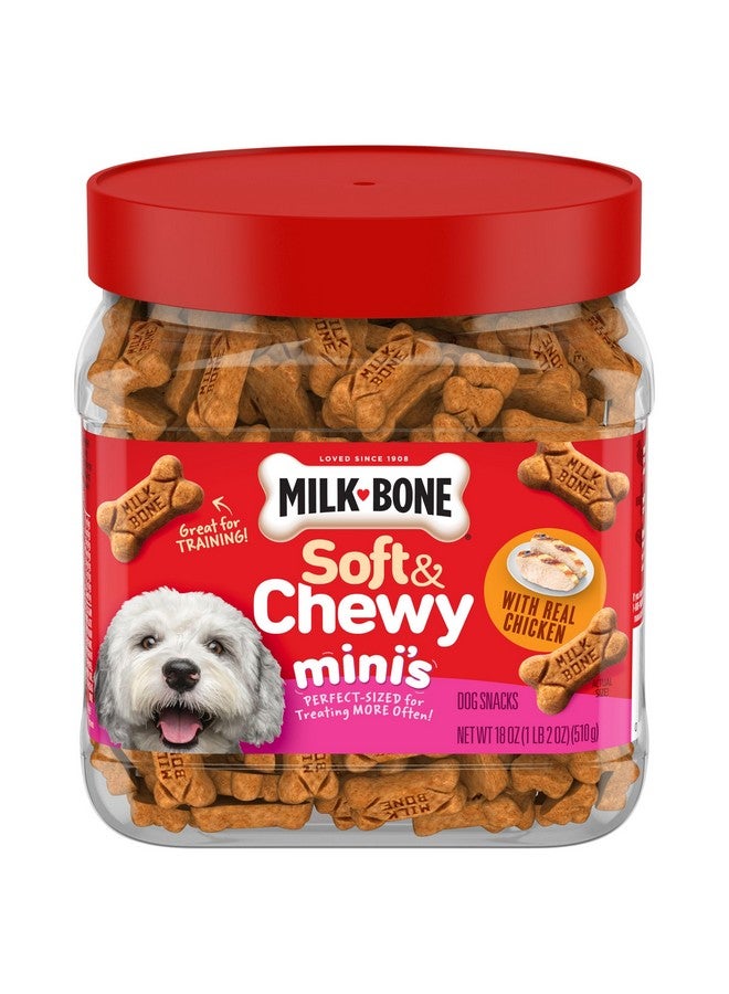MILK-BONE Milk-Bone Soft & Chewy Mini’s Dog Treats, Chicken, 18 Ounce Made with Real Chicken Breast  - Image 1