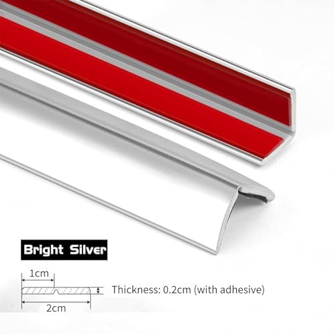 3M 10FT PEEL AND STICK WALL MOLDING TRIM,INSIDE OUTSIDE CORNER TRIM,SELF ADHESIVE WALL TRIM CORNER & EDGE PROTECTOR TRIM FLEXIBLE STRIP FOR CEILING FURNITURE COUNTERTOP FRAME,SILVER 2CM - Image 2