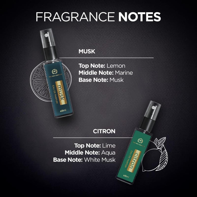 The Man Company Everyday Use Pocket Perfume for Men 4 * 8ml with Intense, Musk,Joy & Citron for Office Going, Party, Date & Travelling | Long Lasting Fragrance Set for Him - Image 5