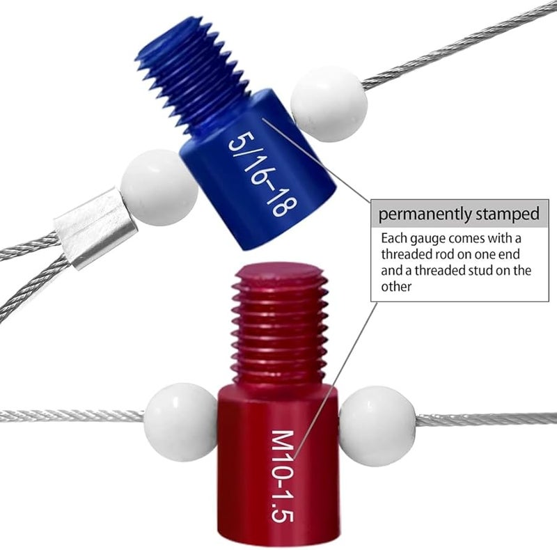 26 Pcs Thread Checker Set Inch and Metric Sizes Nut and Bolt Tester - Image 3