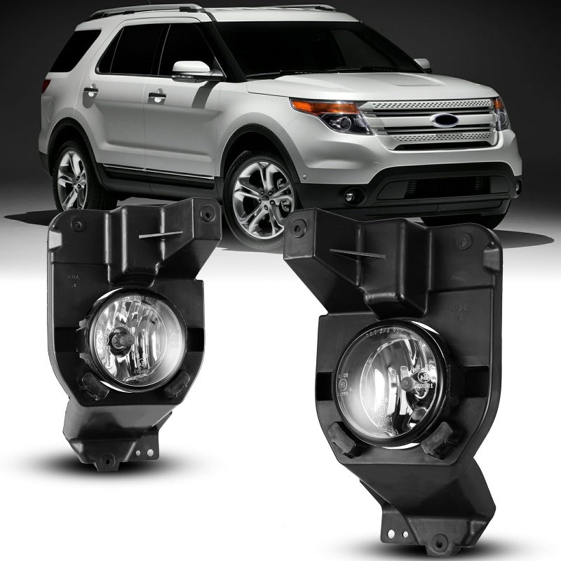 AUTOFREE Fog Lights Compatible with Ford Explorer 20112015 Driving Fog Spot Lights Replacement Kits 1 Pair Clear Lens