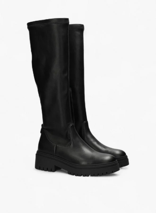 MEXX Solid High Shaft Boots with Zip Closure