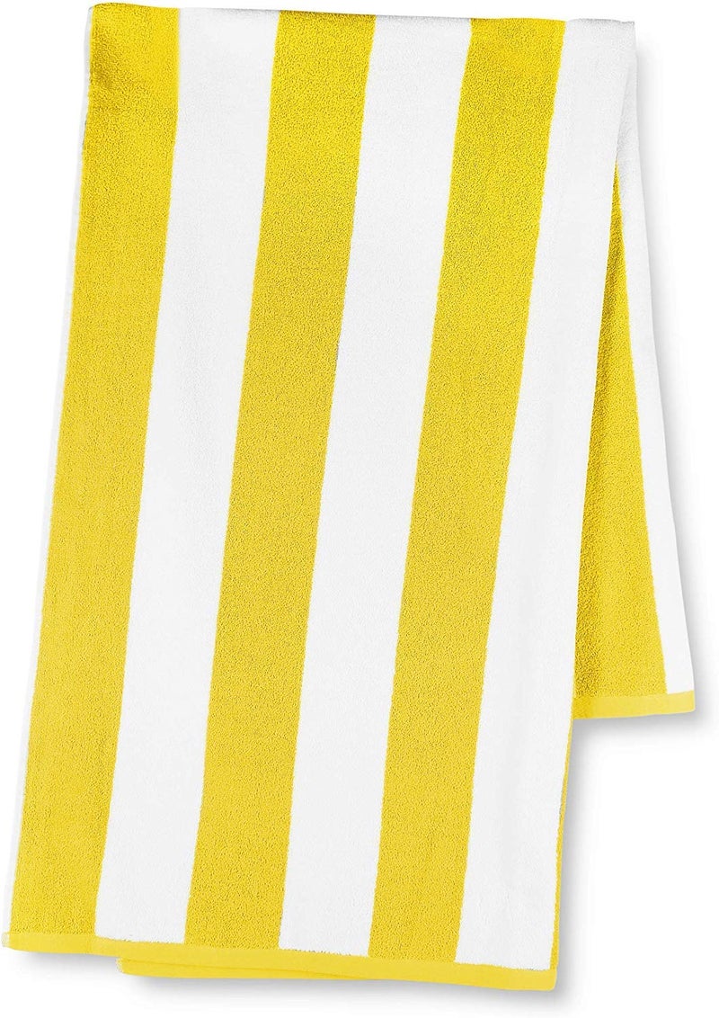 AMZ Large Beach & Pool Towel - 30"x60" Oversized Cabana Stripe, Hotel Quality-Luxuriously Soft, Absorbent & Plush Towel