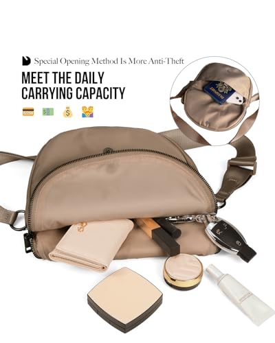 MEISEY Crescent Moon Bag for Women and Men, Fashion Medium Nylon Folding Crescent Moon Single Shoulder Bag with Adjustable Strap, Suitable for Exercise/Running/Hiking/Daily Travel/Work (Coffee) - Image 3