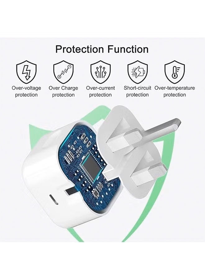 جوي فوكس شاحن سريع 35 واط لآيفون | شاحن حائط USB-C مع كابل شحن من Type-C إلى Type-C - أبيض 02 - Image 2