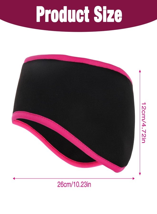 Komake Ear Warmers Headband (Black+Rose red) - Image 3