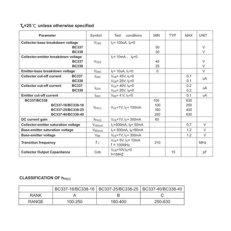 HUABAN 20 قطعة ترانزستور BC337B BC337 NPN TO-92 45 فولت 800 مللي أمبير 625 ميغاوات - Image 3