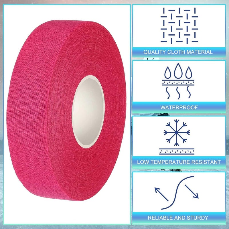 Hockey Ice Hockey tape, wear-resistant anti-skid club handle tape, sports tape 2.5cmx25m rose red 2pcs - Image 4