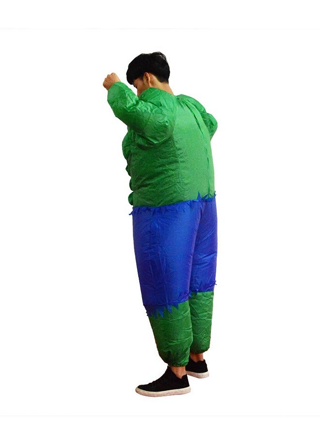 زي رجال العضلات القابل Inflatable للبالغين باللون الأخضر/الأزرق لطول 150-190 سم - Image 5