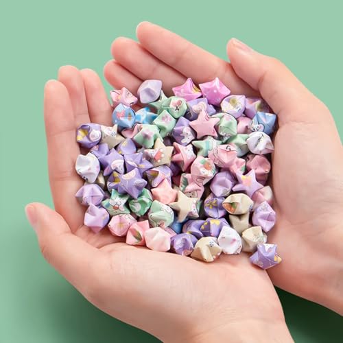 CKNCY 1080 Sheets Cartoon Origami Star Paper Strips 16 Different Styles Lucky Paper Stars Strips for DIY Handmade Crafts - Image 5
