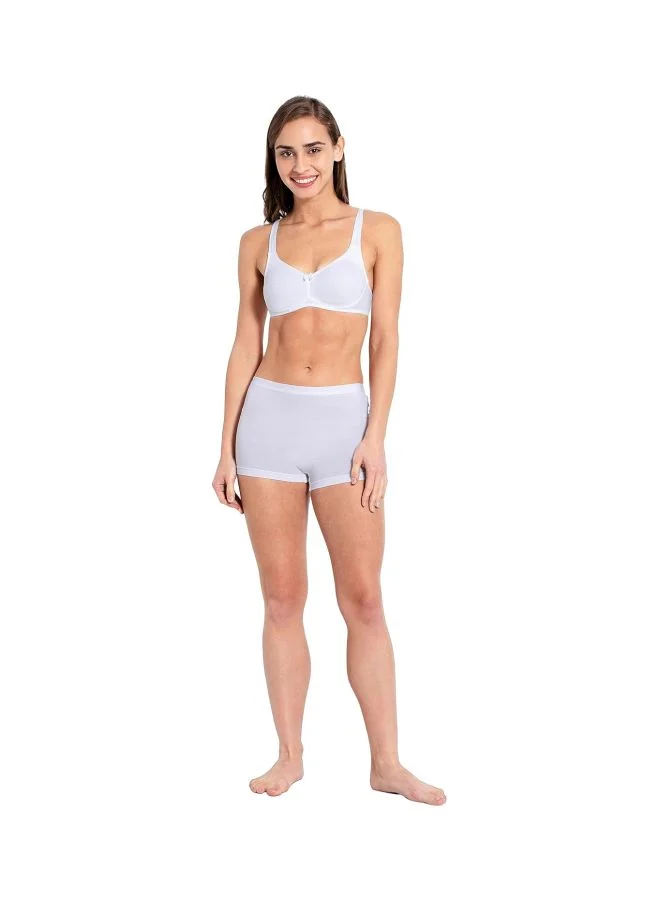 Jockey White 1250 Women Wire free Non Padded Super Combed Cotton Elastane Stretch Full Coverage Everyday Bra with Contoured Shaper Panel and Adjustable Straps for Women | Best Price UAE