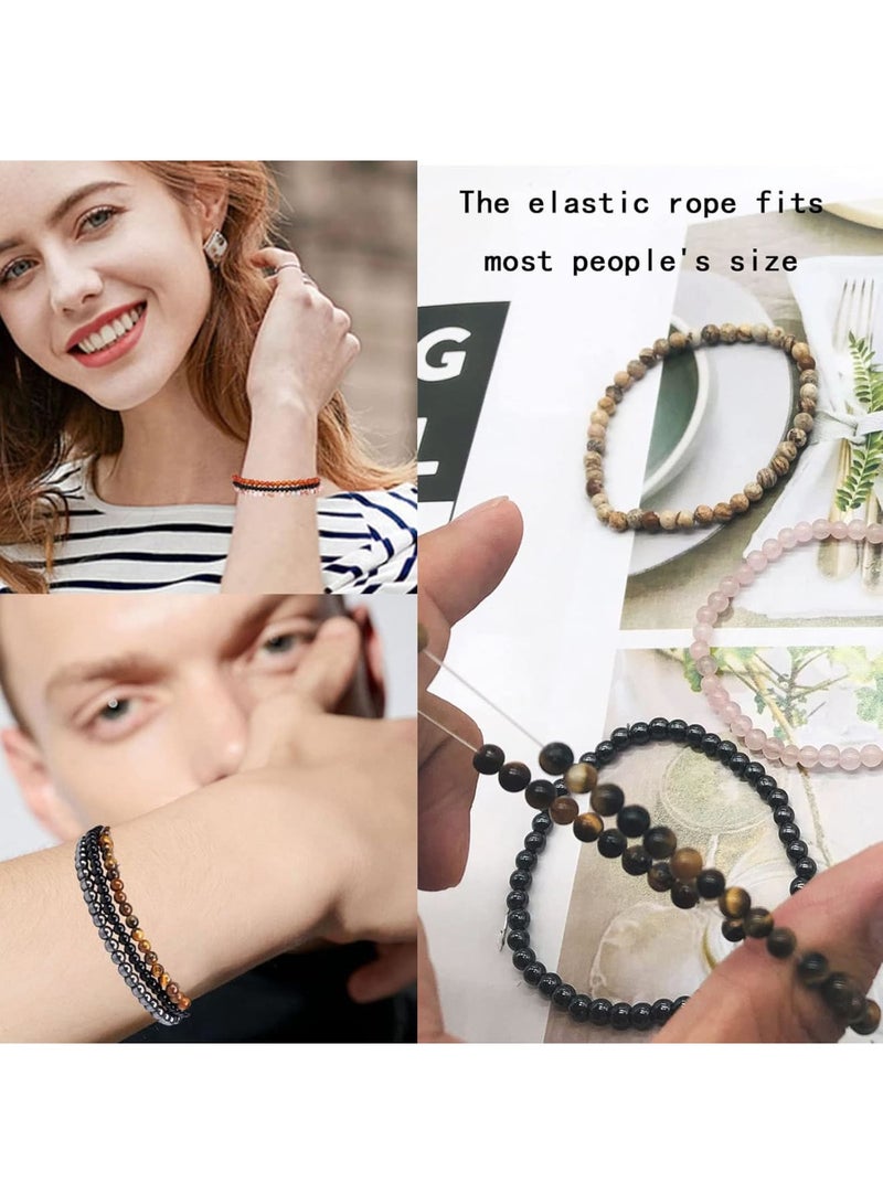 SOLARAE 6 قطع 4 مم أحجار كريمة شبه ثمينة، أساور خرز للنساء والرجال، سوار حجر شفاء كريستالي، سوار خرز قابل للتعديل مرن، هدايا مجوهرات للجنسين - Image 2