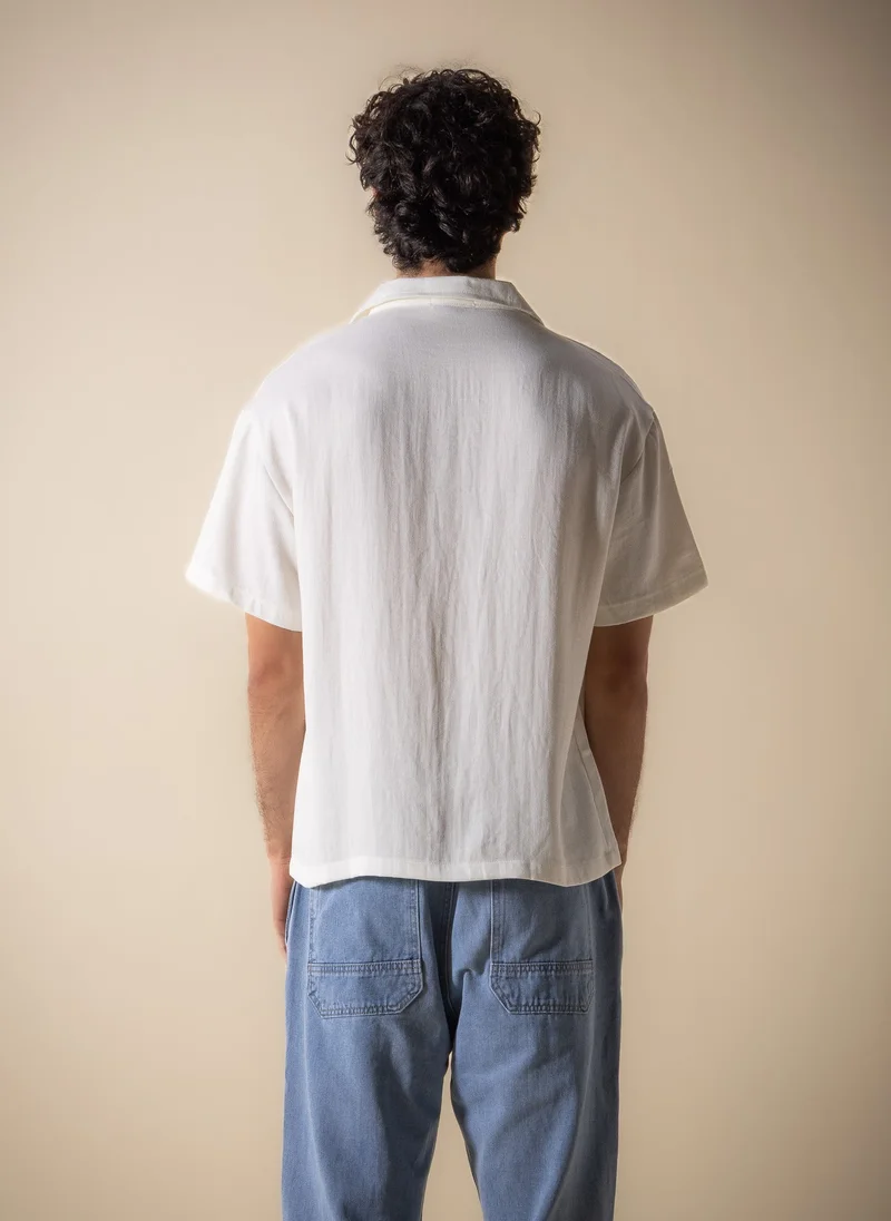 SHAPES White LINEN BLEND SHIRT for Men | Best Price UAE