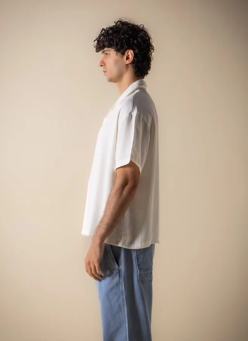 SHAPES White LINEN BLEND SHIRT for Men | Best Price UAE