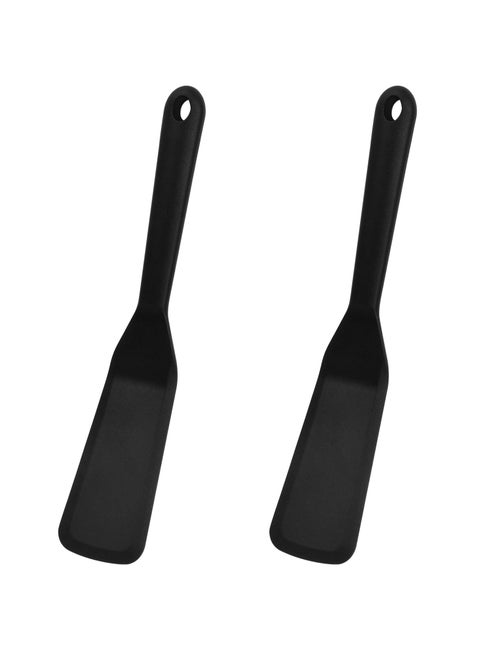 Black Silicone Spatula, Heat Resistant, Non Stick, Flexible Cooking Utensil, Ideal for Baking, Frying and Mixing, Ergonomic Handle, Easy to Clean