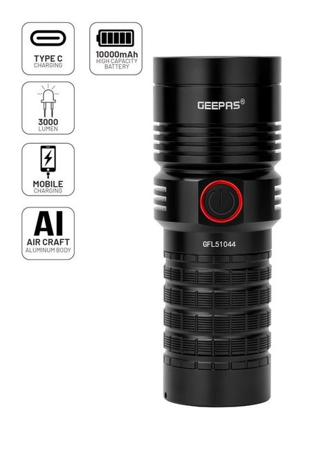 Waterproof LED Flashlight with Power Bank-GFL51044/Black