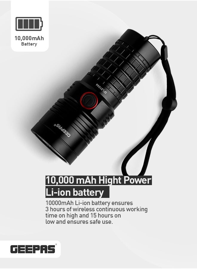 Waterproof LED Flashlight with Power Bank-GFL51044/Black