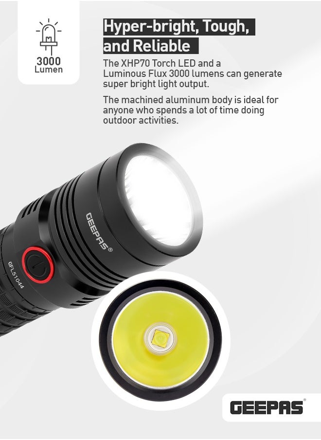 Waterproof LED Flashlight with Power Bank-GFL51044/Black