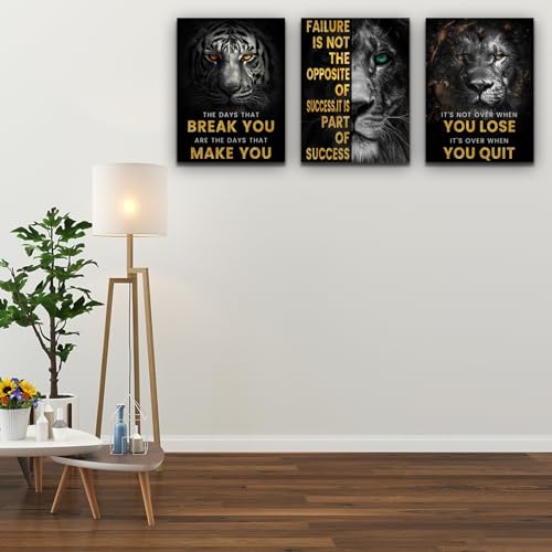 Kuiluuye Inspirational Motivational Posters - Framed Canvas Art Set for Office, Living Room, Bedroom - (36''W x 16''H) - Image 5