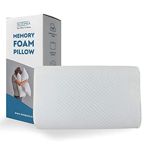 Sleepsia Ventilated Cervical Memory Foam Pillow | Orthopedic Neck & Shoulder Pain Relief Pillow | Contour Cervical Neck Pain Relief Orthopedic Pillow | Washable Cover (Pack of 1) - Image 1