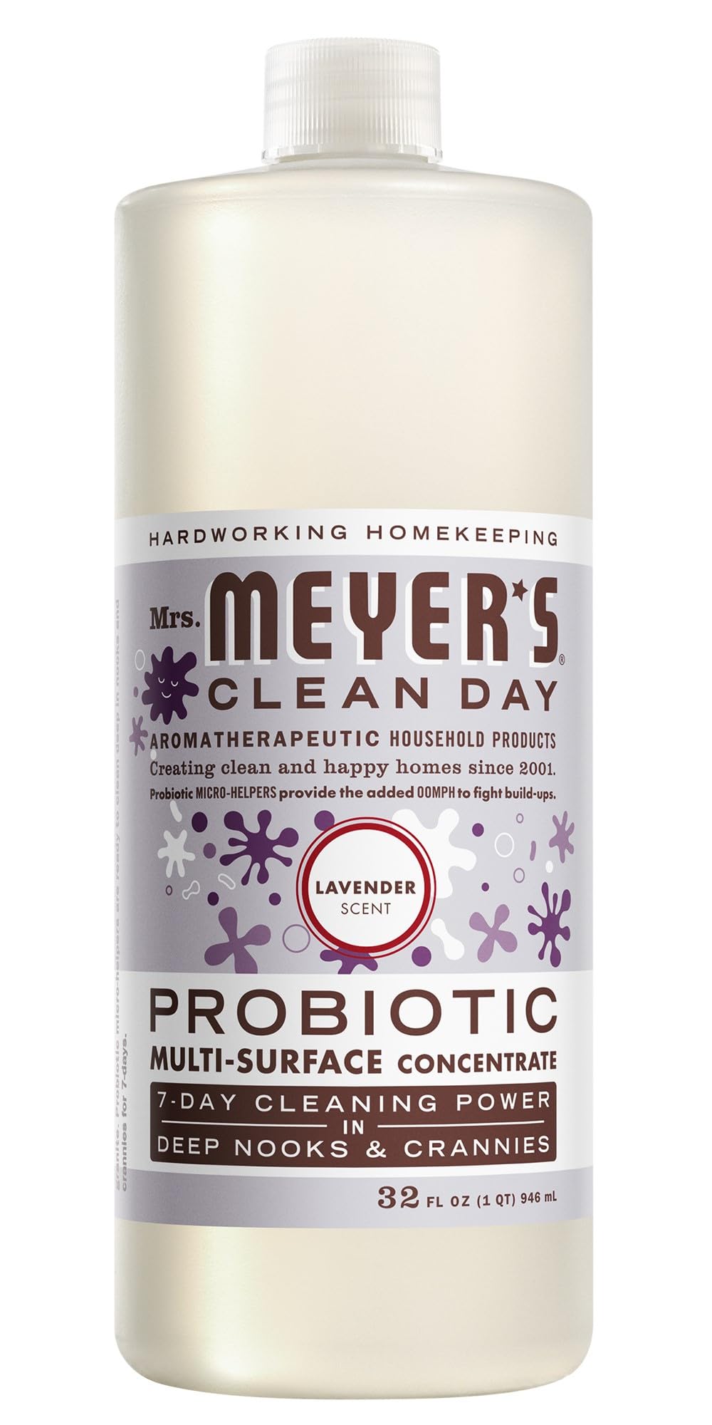 MRS. MEYER'S CLEAN DAY Probiotic Multi-Surface Concentrate Cleaner, Lavender, Cleans Crevices And Tough Stains, 32 Fl Oz