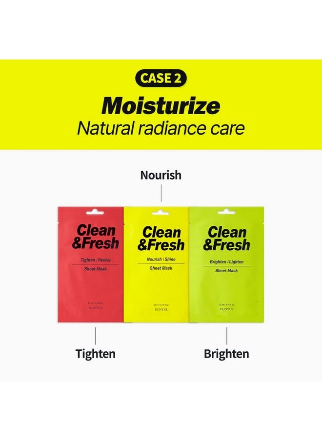 Eunyul EUNYUL [PACK OF 10] Clean & Fresh Sheet Mask 22 ml / 0.74 fl.oz. 10 types Korean Sheet Mask Bundle Pack For All Skin Type Face Mask Pack  - Image 5