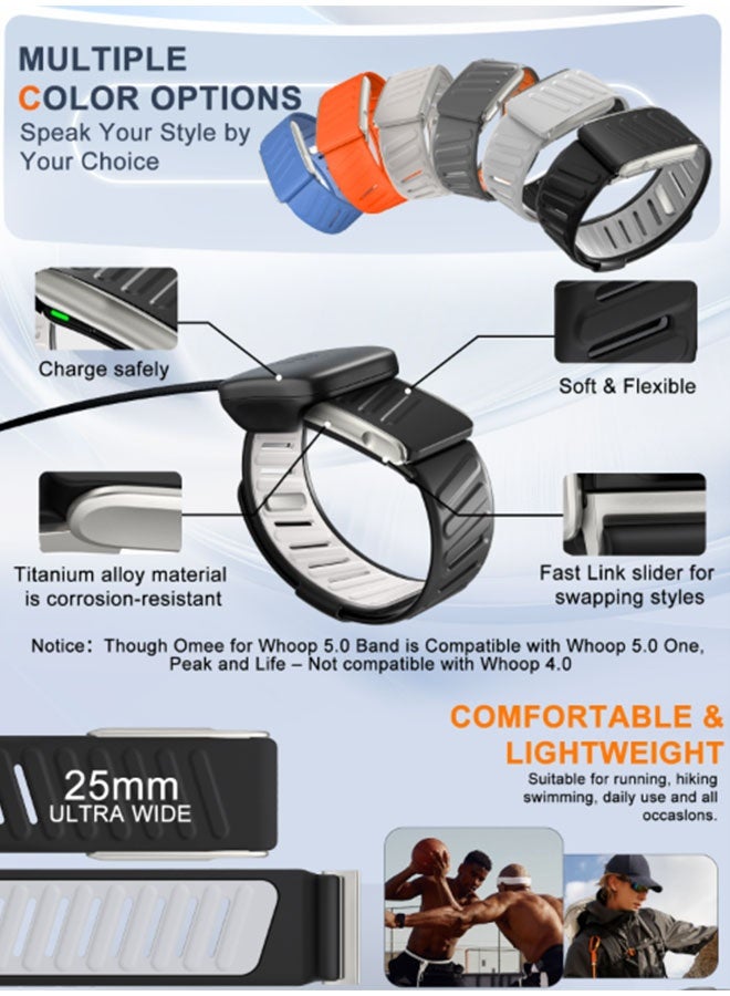 Silicone Sport Band Compatible with Whoop 4.0 Band Strap Men Women, Soft Breathable Sport Adjustable Waterproof Replacement Wristbands Straps for Whoop 4.0 Bands - Image 5