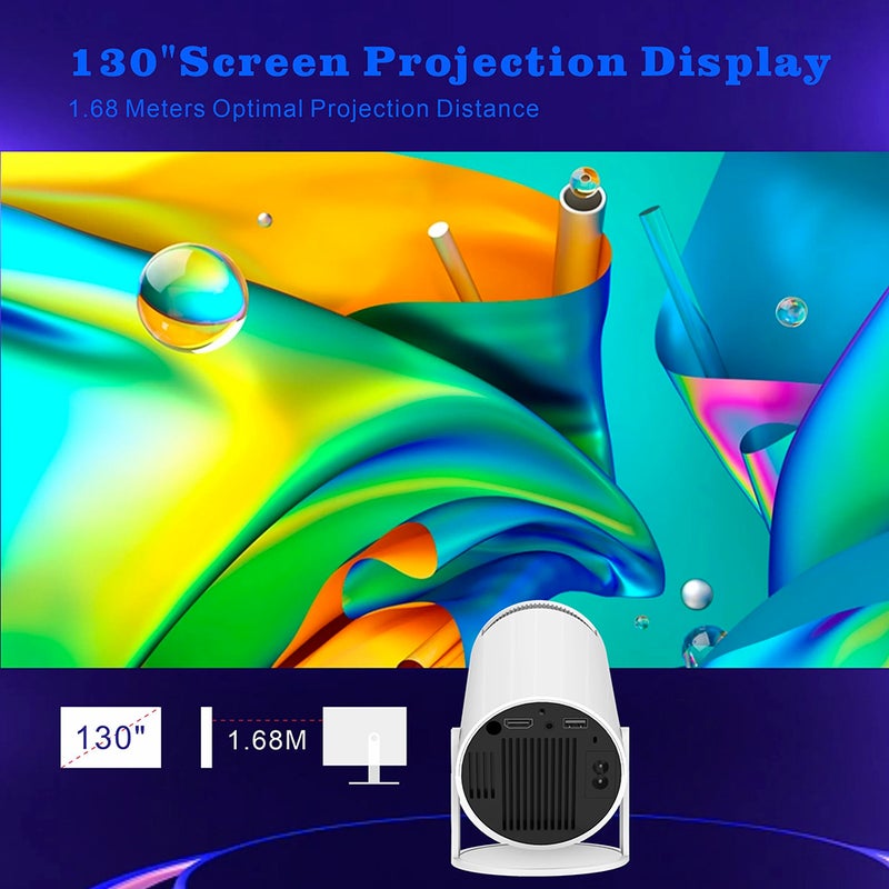 Smart Mini Portable Projector Compatible Android & iPhone 4K Decoding Android 11 Dual Band WiFi6 + BT5.0 130" Max Screen Home Cinema Projector - Image 5