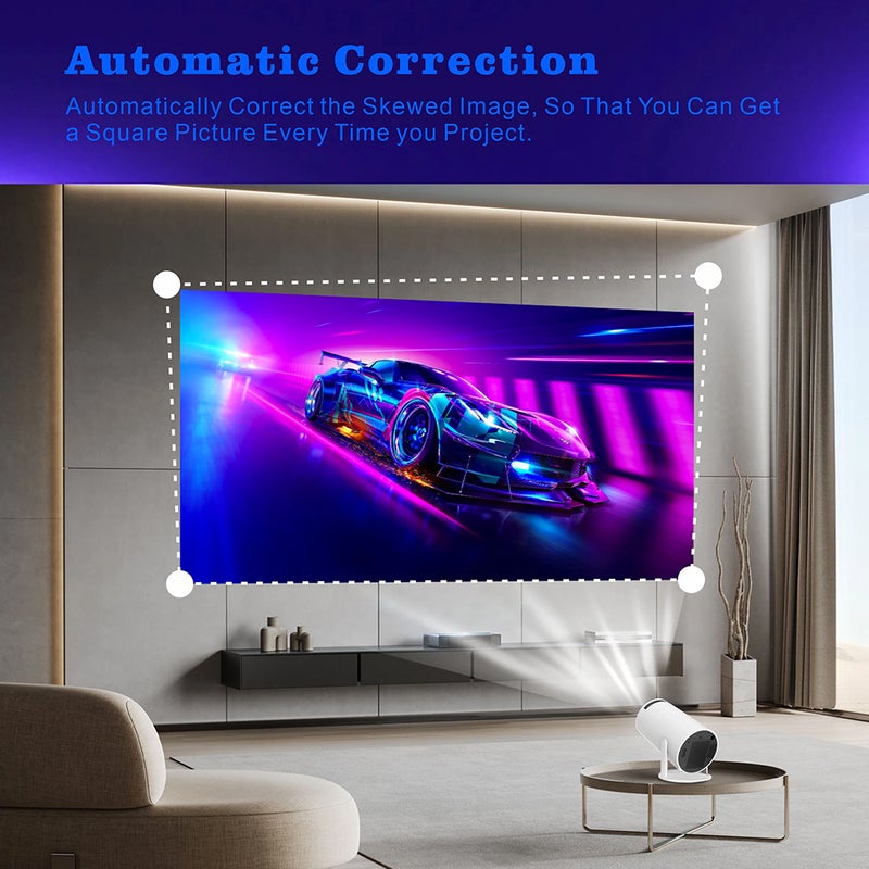 Smart Mini Portable Projector Compatible Android & iPhone 4K Decoding Android 11 Dual Band WiFi6 + BT5.0 130" Max Screen Home Cinema Projector - Image 2