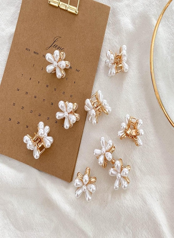 AMAZBIRD Daisy Flower Hair Clips, Set of 10, Small Pearl Decor,Hair Clips Small Pearl Hair Claw Clips,Decorative Hair Clips for Women and Girls - Image 3