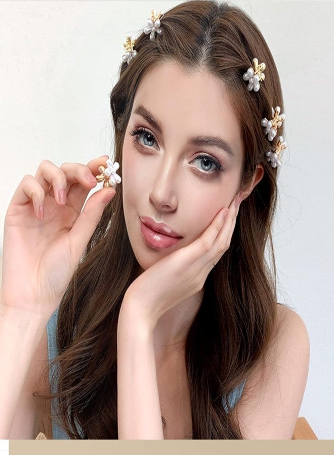 AMAZBIRD Daisy Flower Hair Clips, Set of 10, Small Pearl Decor,Hair Clips Small Pearl Hair Claw Clips,Decorative Hair Clips for Women and Girls - Image 5