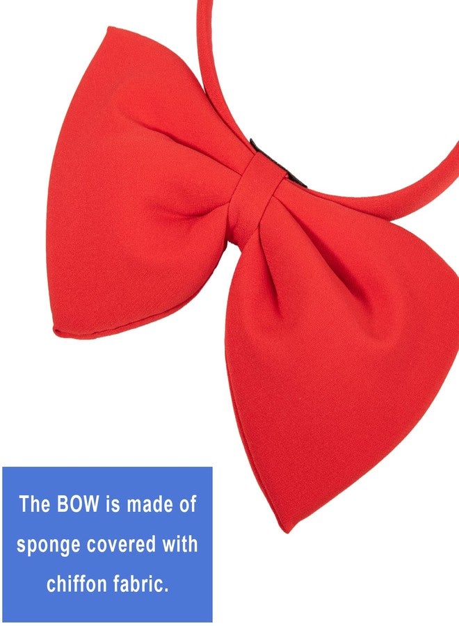 CHuangQi Bow Headband, Halloween Christmas Cosplay Headdress, Cute Princess Hair Accessories for Women & Girls (Red) - Image 3