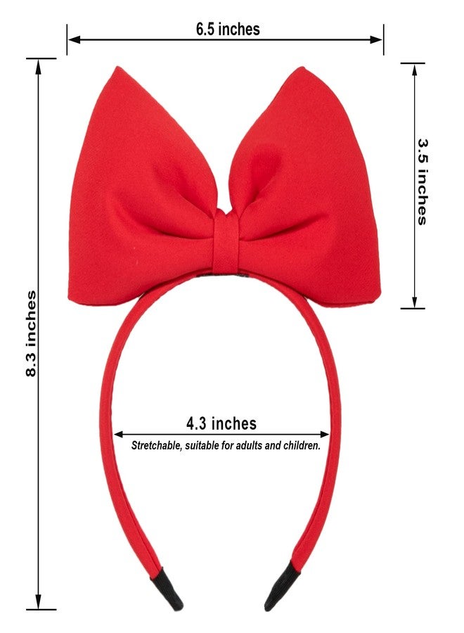 CHuangQi Bow Headband, Halloween Christmas Cosplay Headdress, Cute Princess Hair Accessories for Women & Girls (Red) - Image 2