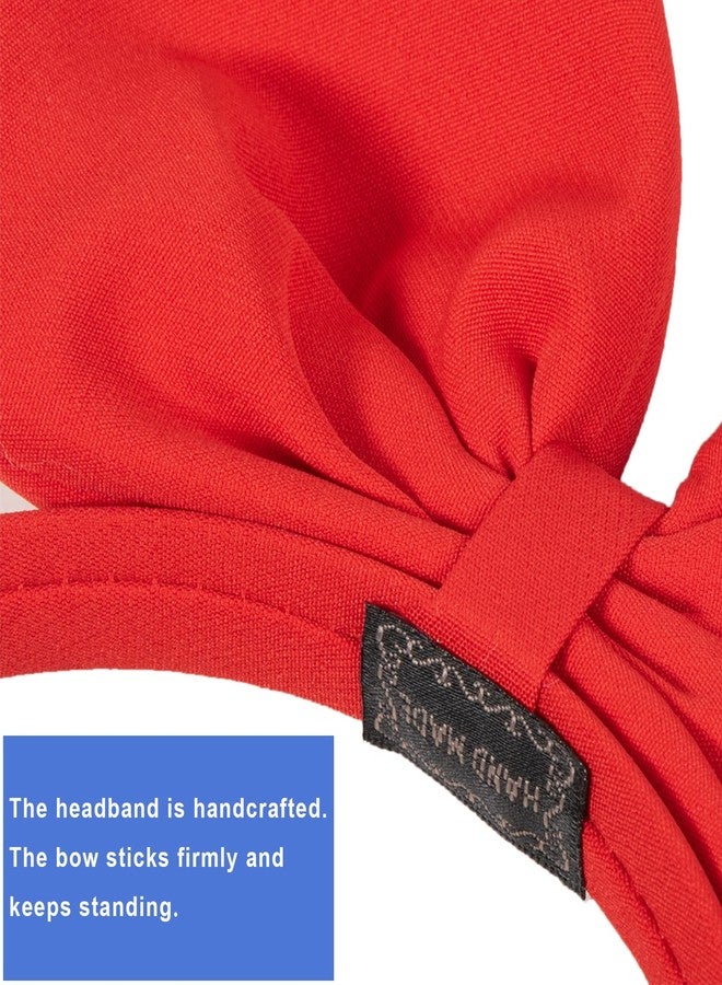 CHuangQi Bow Headband, Halloween Christmas Cosplay Headdress, Cute Princess Hair Accessories for Women & Girls (Red) - Image 4