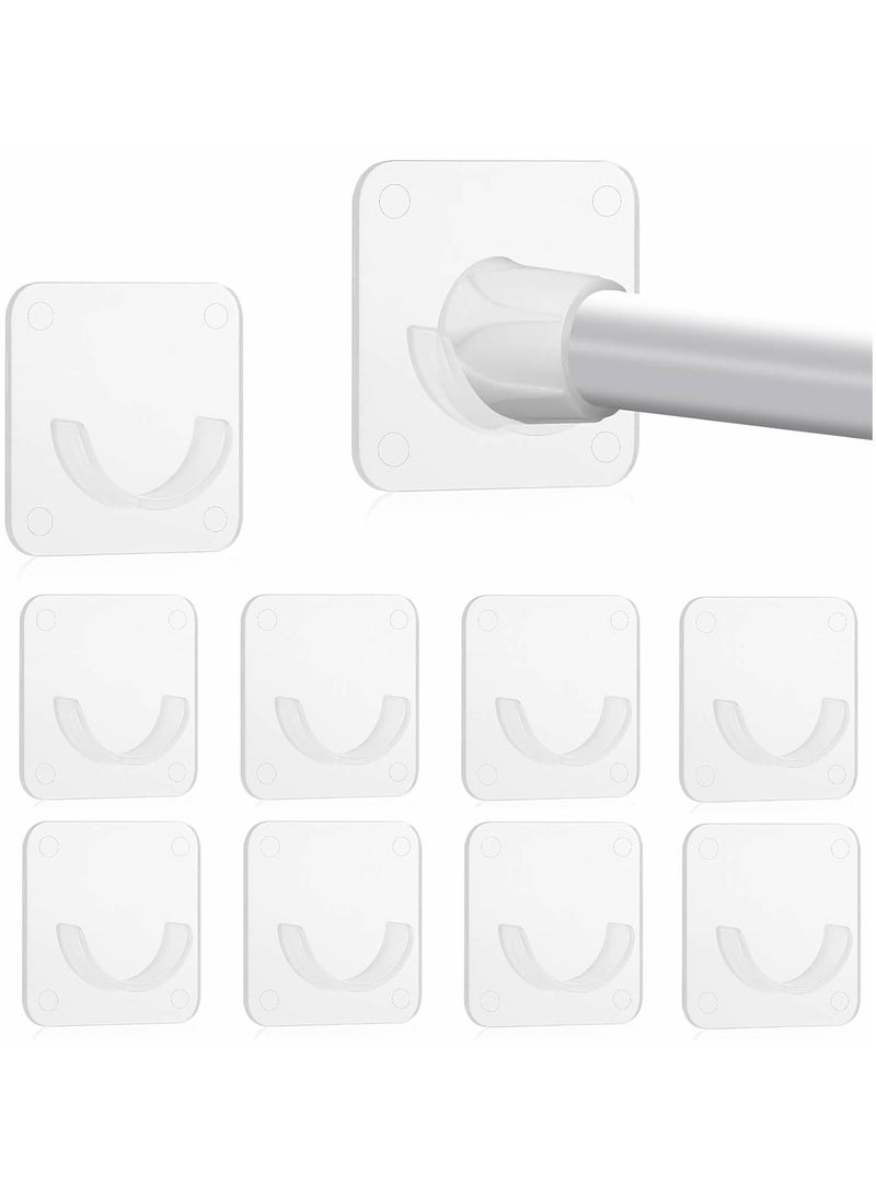 10pcs Adhesive Curtain Rod Holder, No Drilling, Holder Tension Retainer - Image 1