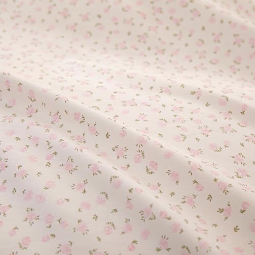 MOTNTD Pink Floral Queen Duvet Cover Pink Ruffle Coquette Comforter Cover Queen Size Cotton Boho Aesthetic Cute Duvet Cover Set with 4 Corner Ties Soft Queen Bedding Set Striped Duvet Protector - Image 5