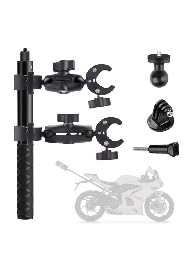 Suitable For Insta3603 Sports Camera Motorcycle Riding Bracket X4/x3 Invisible Selfie Stick Strong Clamp Frame-Color:6cm 9cm Selfie Stick Suit - Image 1