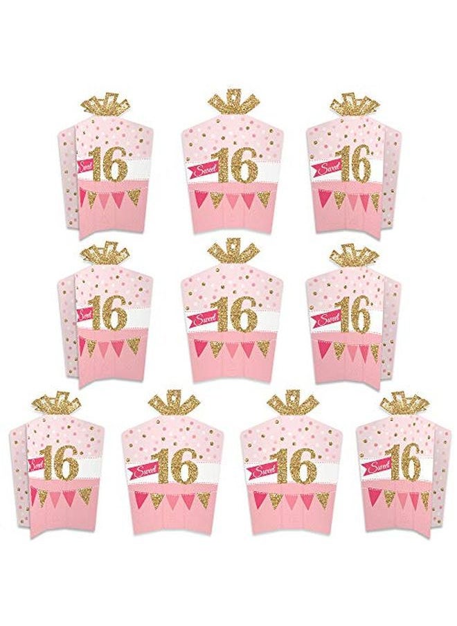 Big Dot of Happiness - Sweet 16 Table Decorations 16Th Birthday Party Fold And Flare Centerpieces 10 Count - Image 1