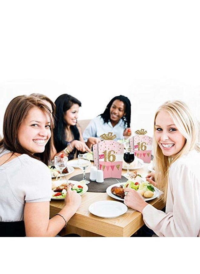 Big Dot of Happiness - Sweet 16 Table Decorations 16Th Birthday Party Fold And Flare Centerpieces 10 Count - Image 1