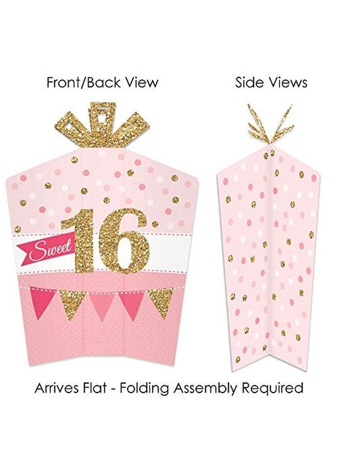 Big Dot of Happiness - Sweet 16 Table Decorations 16Th Birthday Party Fold And Flare Centerpieces 10 Count - Image 1