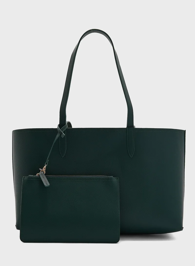 ELLA Reversible Bicolour Tote With A Pouch